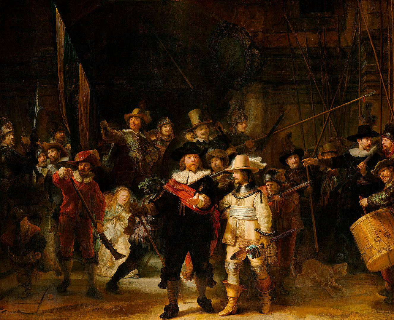 1327px La ronda de noche, Rembrandt van Rijn, 1642 