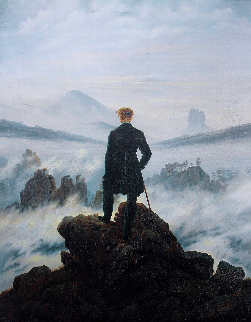 El caminante sobre el mar de nubes, Caspar David Friedrich, 1818