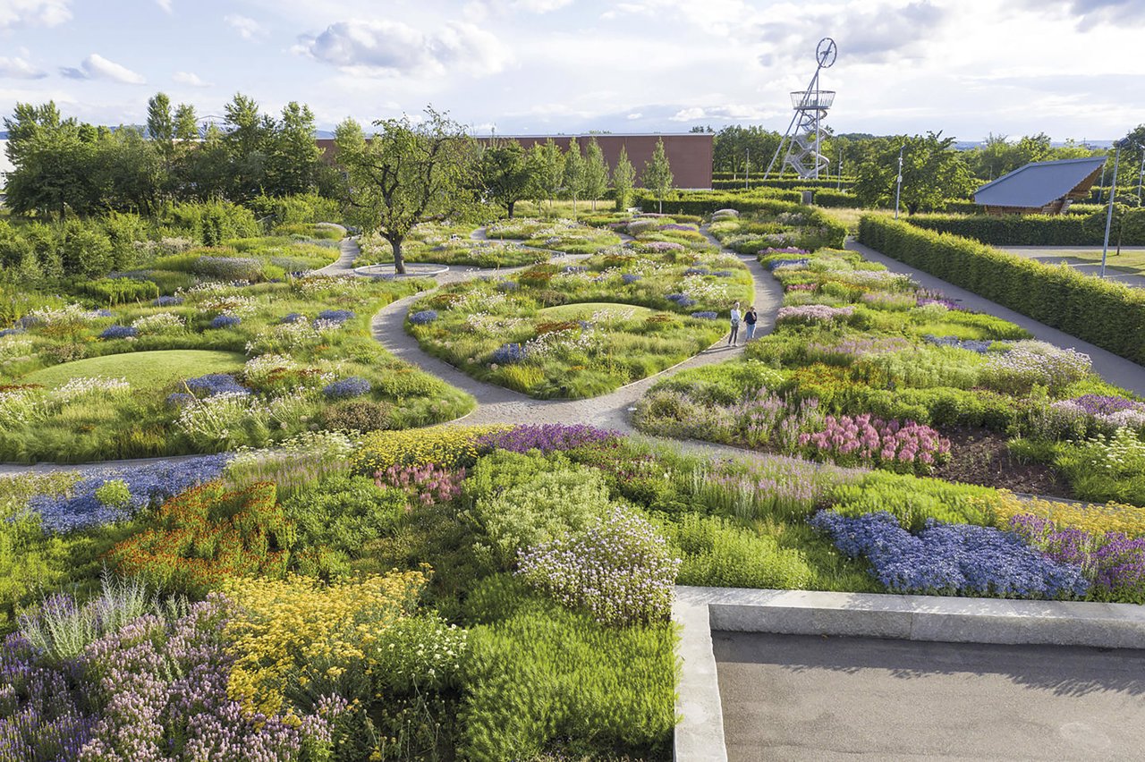Jardín Oudolf, de Piet Oudolf, el paisajista vivo más reputado del mundo, en el Campus Vitra en Weil am Rhein (2020)