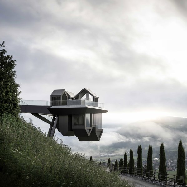 ¿Un casa al revés? No, la vertiginosa zona wellness de un hotel del Tirol