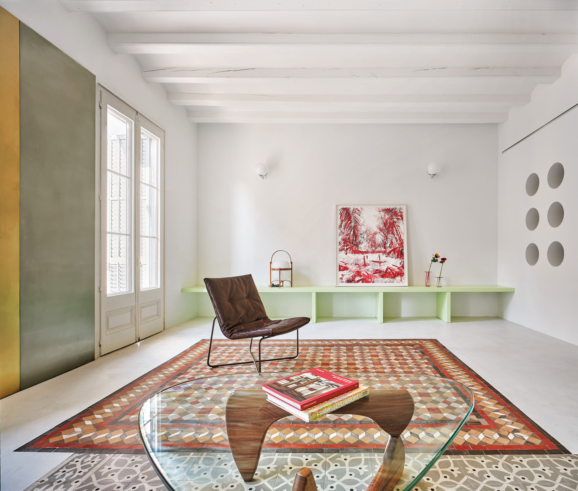 apartamento barcelona salón baldosa hidráulica