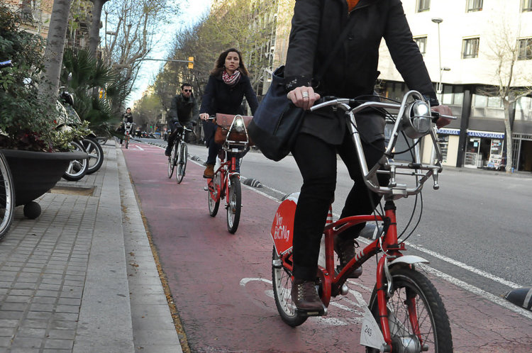 Ciclistas en Barcelona