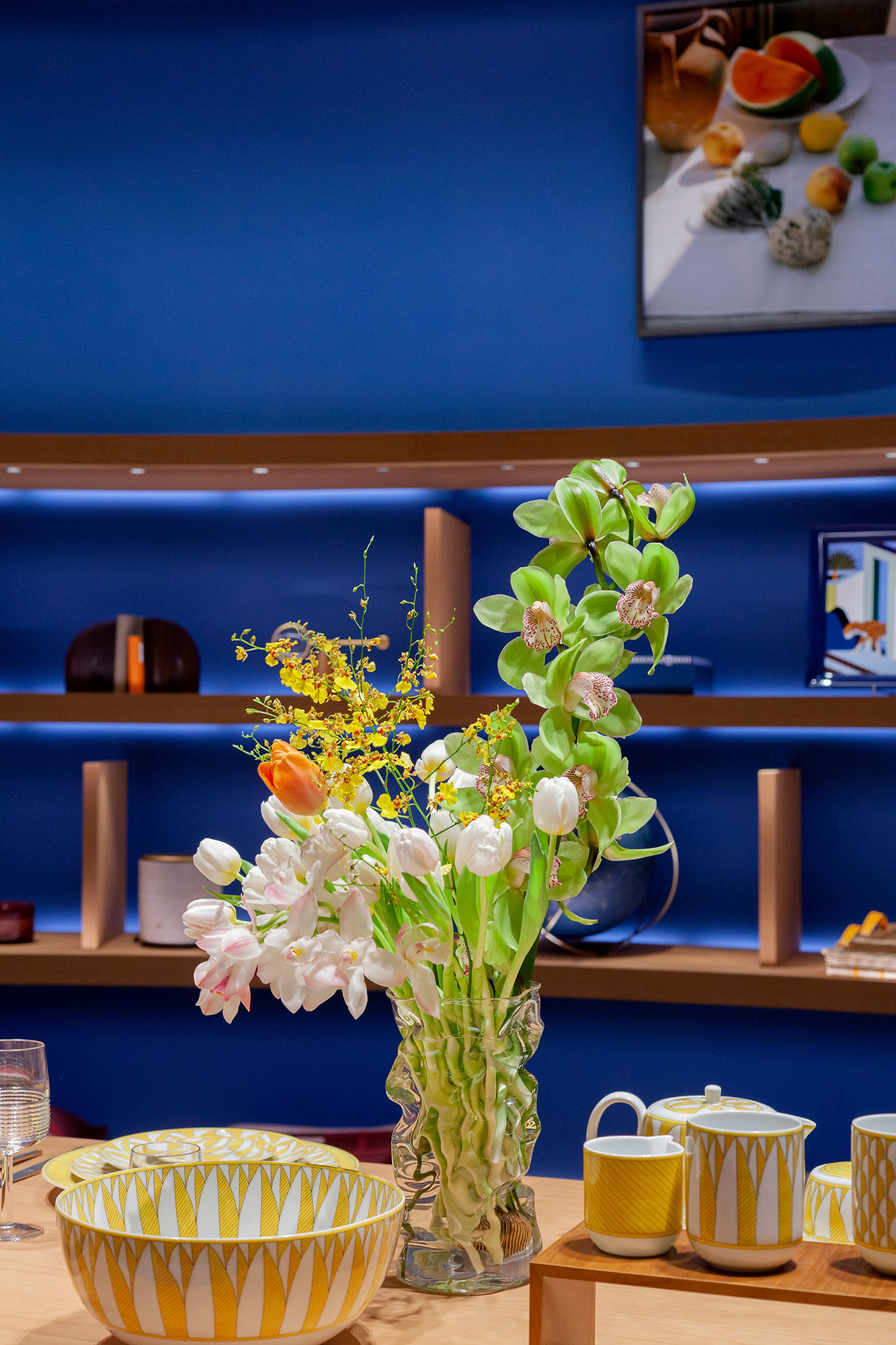 Las flores de casa Protea protaginizaron la apertura de la nueva boutique Hermès en Barcelona, el pasado noviembre.