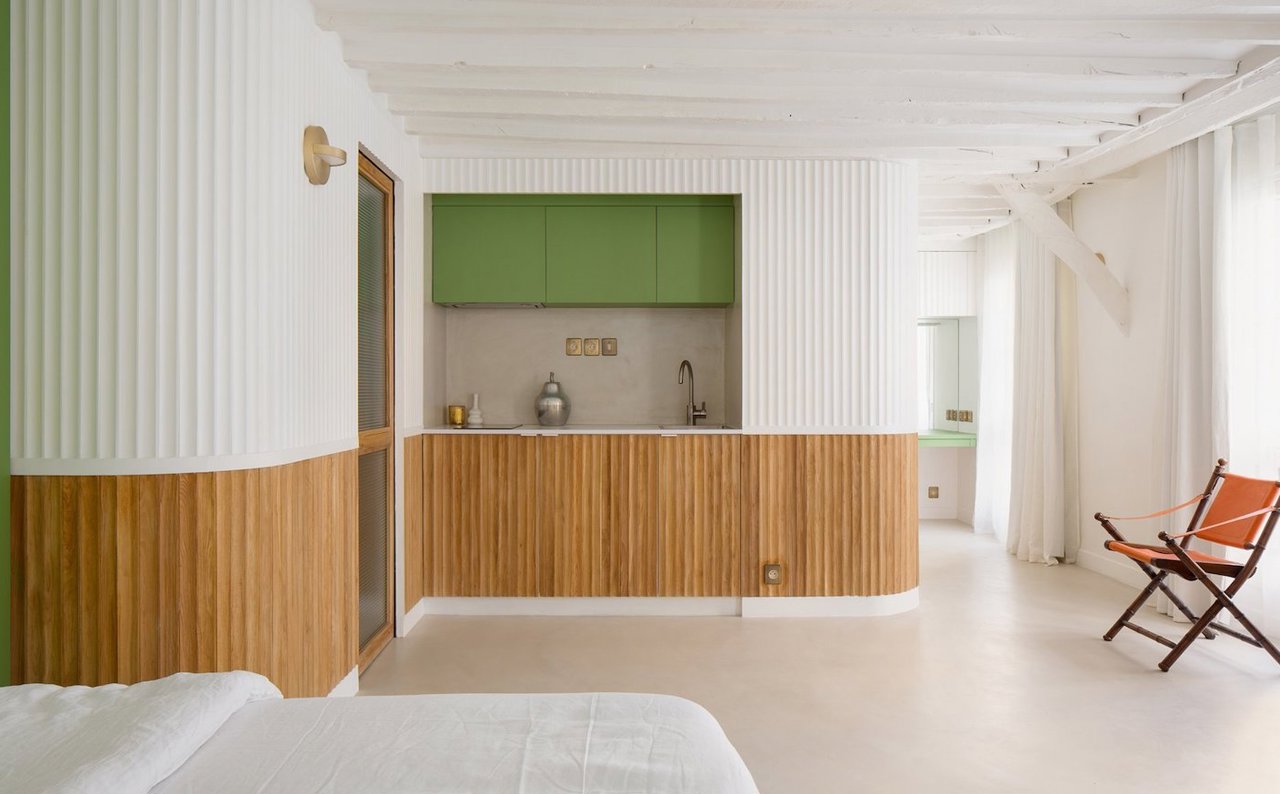 Cocina integrada en la pared. 