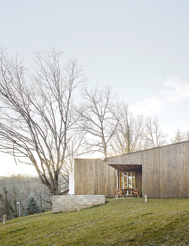Estas casas de madera fueron construidas recientemente en España