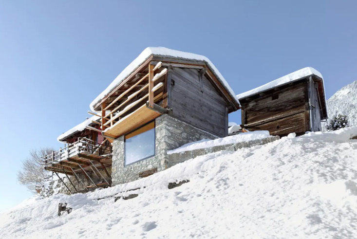 casa piedra nieve establo Airnbn
